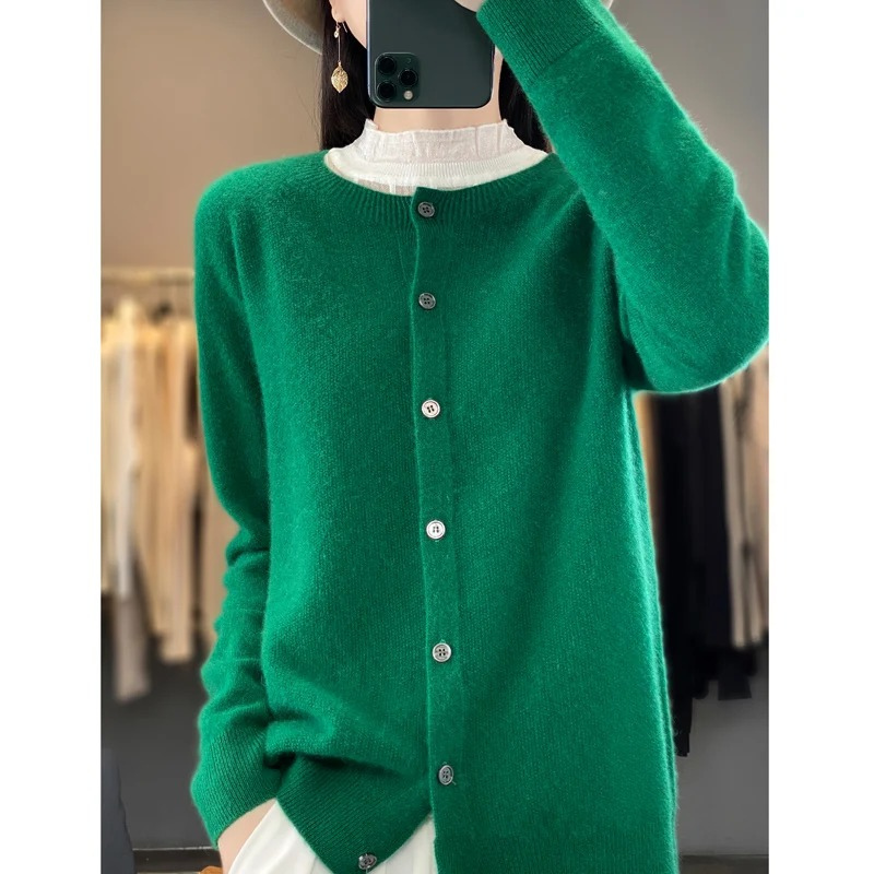 WW | Wolljacke Damen Strickjacke mit Knopfleiste, Weiches Material