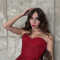 WW | Trägerlos Glitzer Rot Korsett Mini Kleid