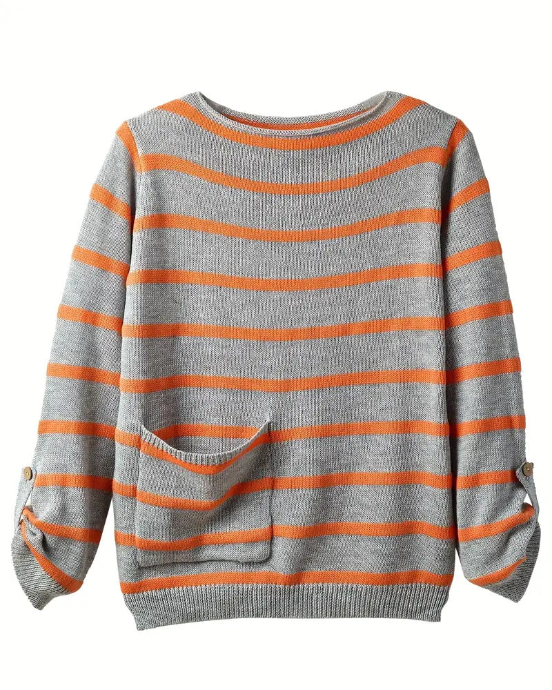 W&W Mode – Warmer gestreifter Damenpullover
