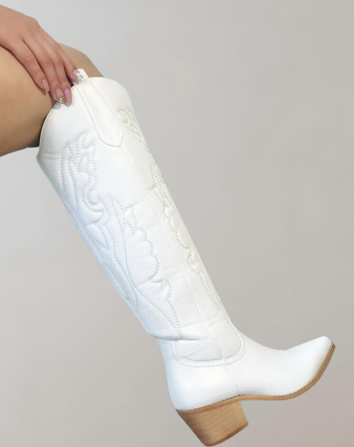 W&W Mode | Bestickte Kniehohe Westernstiefel