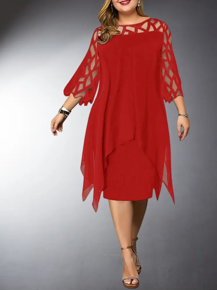 WW | Elegantes Plus Size Spitzen Midi Kleid