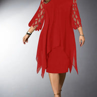 WW | Elegantes Plus Size Spitzen Midi Kleid