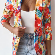 WW | Freie und Echte Florale Revers Freizeitanzug Blazer