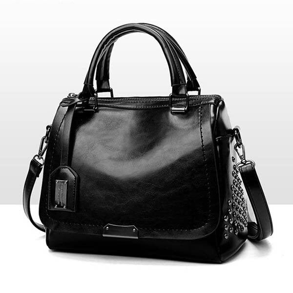 WW | Luxus-Lederhandtasche mit Nieten