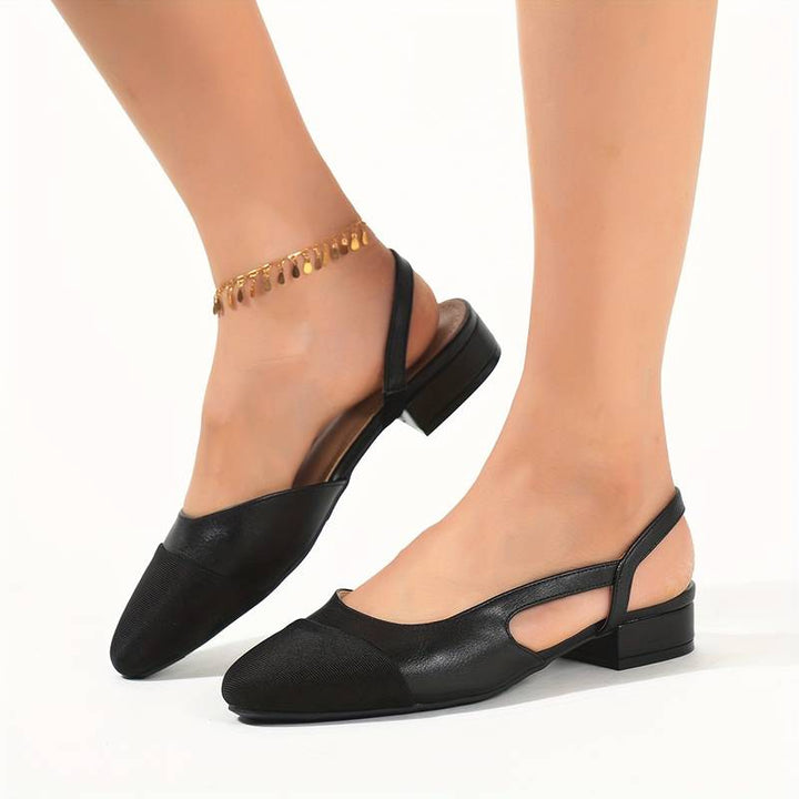 W&W Mode | Slingback Ballerinas in Beige & Schwarz Klassischer Chic