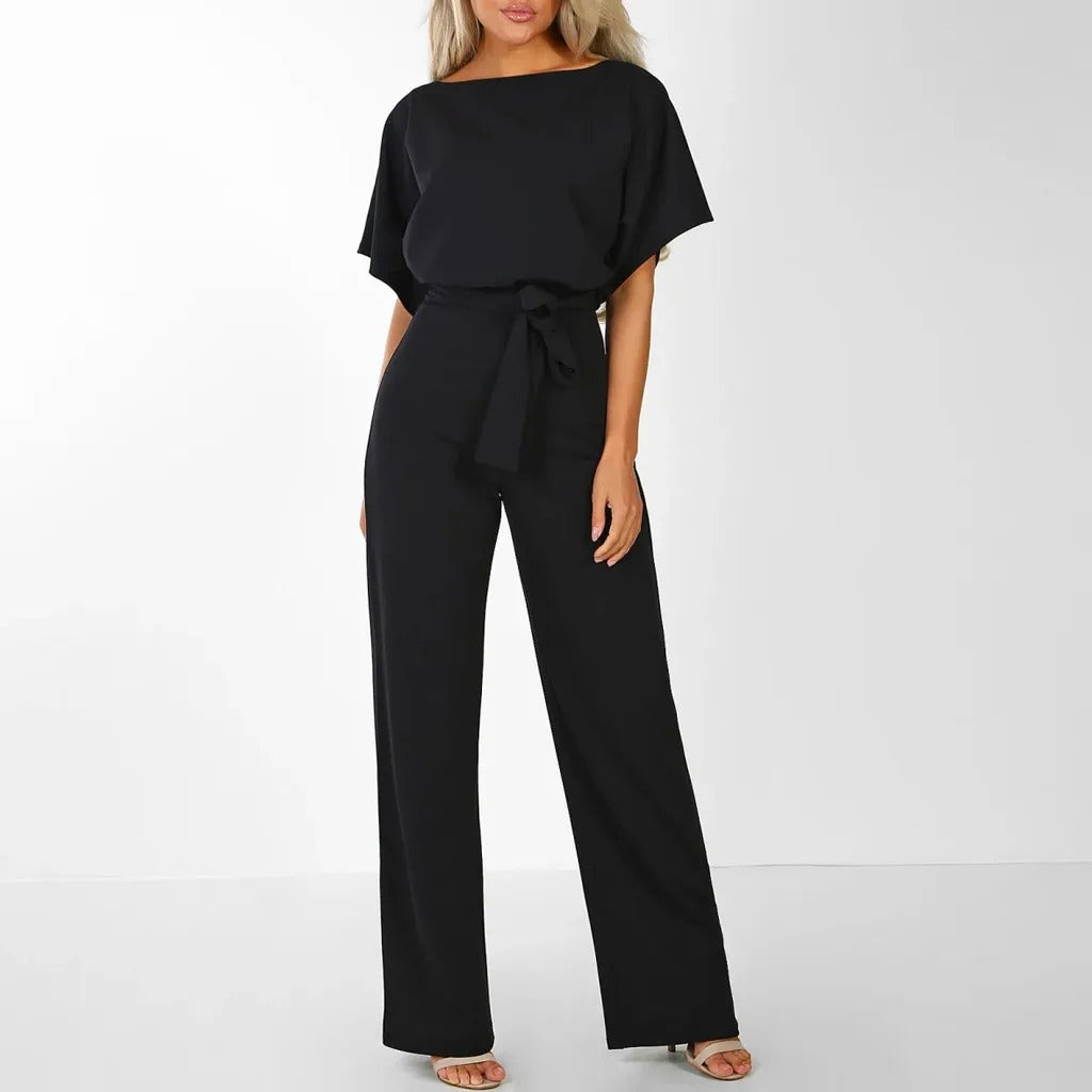 WW | Eleganter Jumpsuit Mit Rüschärmeln & Gürtel