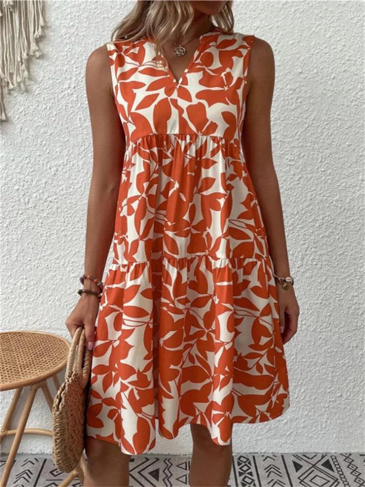 W&W Mode | Elegantes Armelloses Kleid mit Blumenmuster