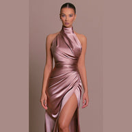 W&W | Vielseitiges ärmelloses Herbst Kragen Langes Kleid