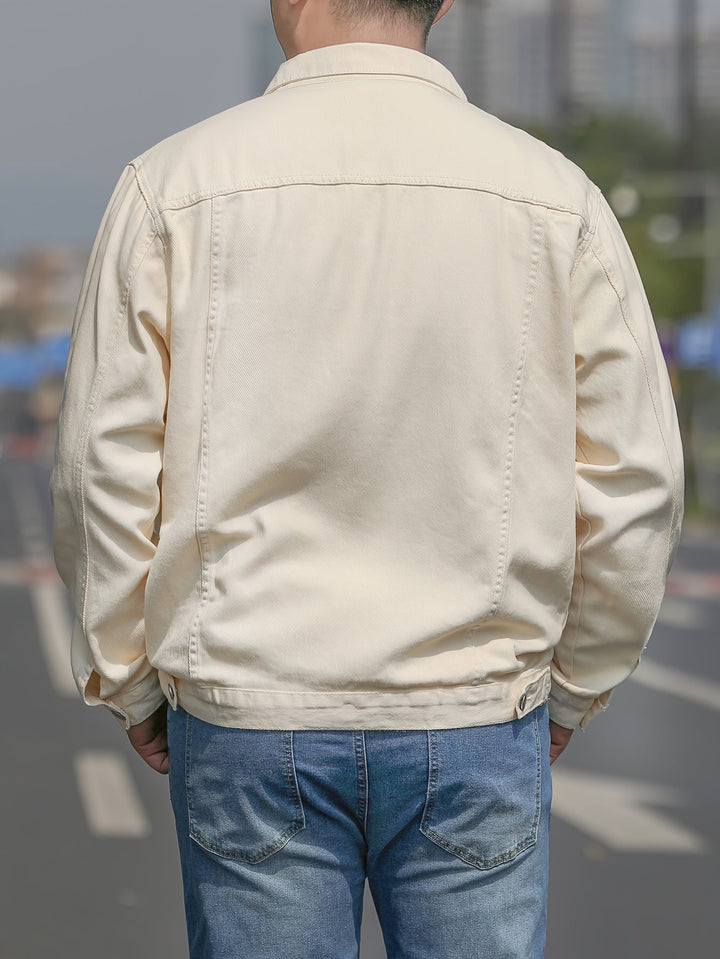 W&W Mode | Baumwoll Herrenjacke Im Lässigen Denim Stil