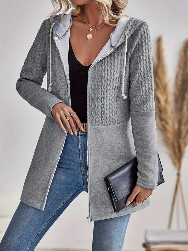 W&W Mode | Texturierte Jacke mit Reißverschluss und Kapuze