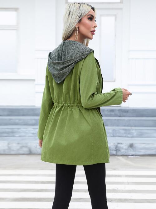 WW | Zip-Up-Drawstring-Kapuze-Trenchcoat