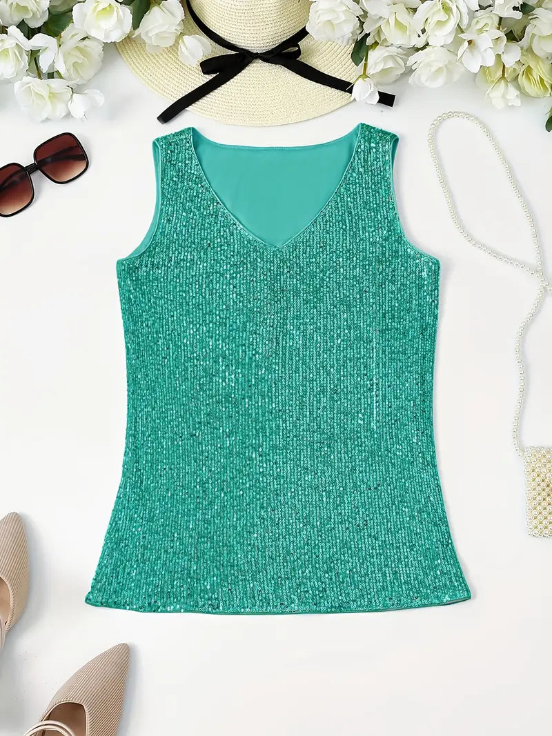 WW | Elegantes Ärmelloses Top mit Pailletten