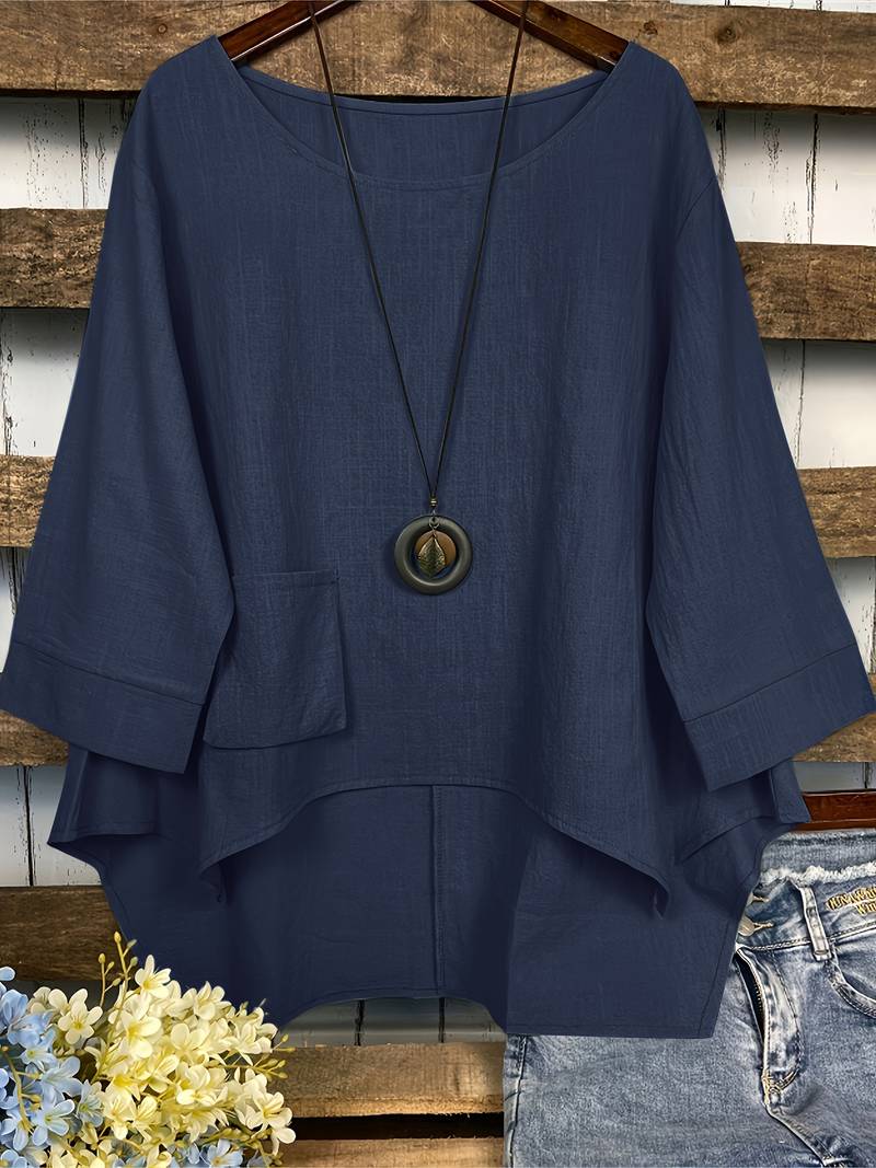 WW | Freizeitbluse mit Rundhalsausschnitt für Den Frühling