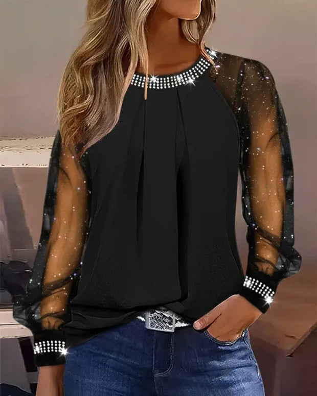 WW | Stylisches Mesh-Top mit Pailletten