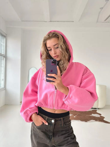 WW | Casual, lightweight, short sports hoodie jacket