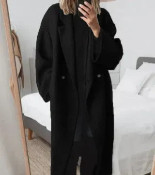 W&W Mode | Oversize Damen-Mantel Mit Reverskragen aus edlem Mischgewebe