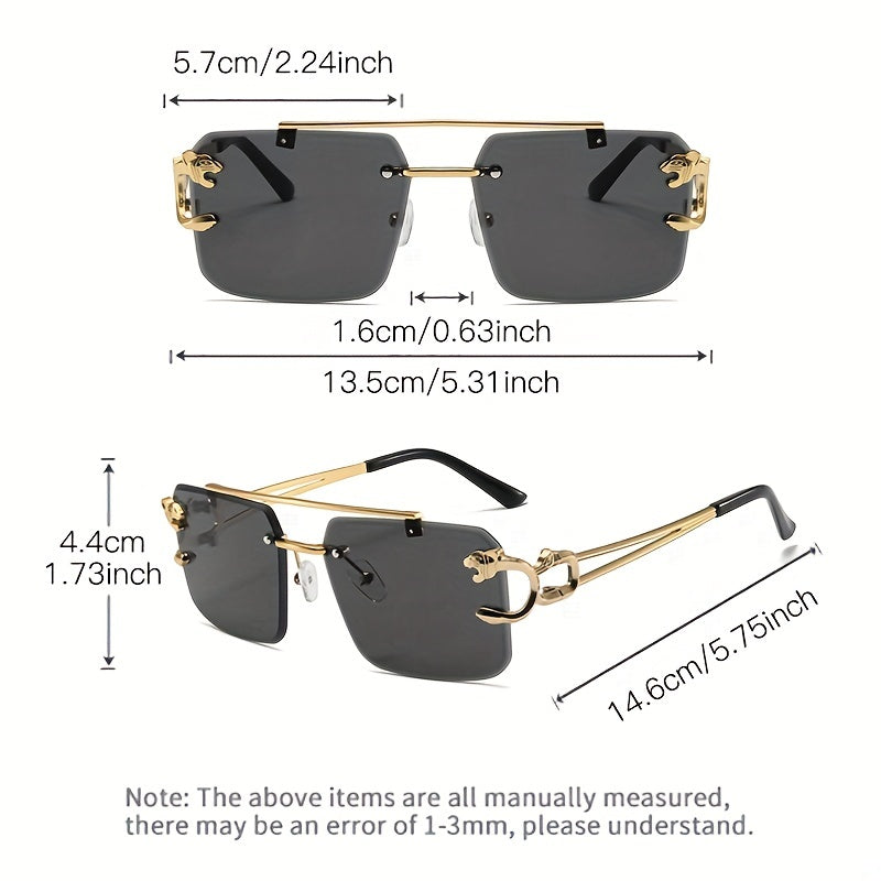 W&W Mode | Trendige Quadratische Randlose Sonnenbrille Für Herren