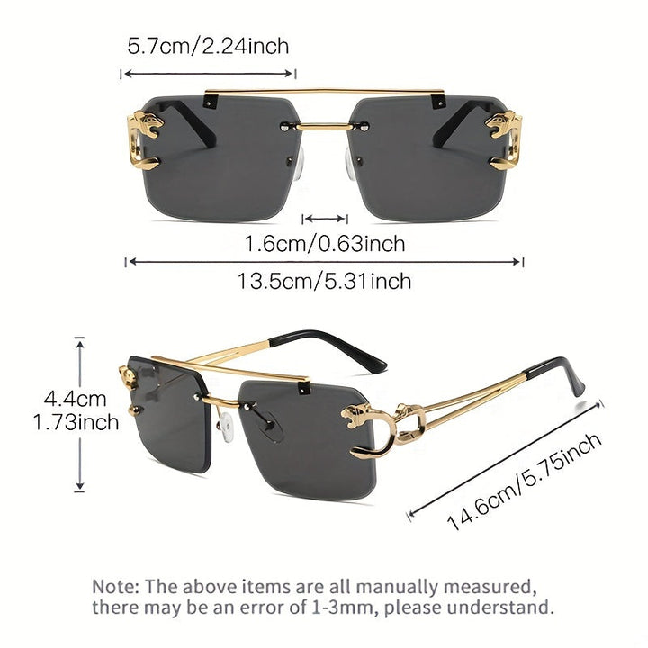 W&W Mode | Trendige Quadratische Randlose Sonnenbrille Für Herren