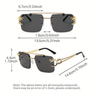 WW | Trendige Quadratische Randlose Sonnenbrille Für Herren