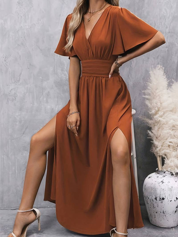 WW | Wickeloptik Plissierter Taillenkleid