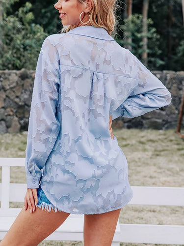 WW | Elegantes Hemd mit Knöpfen aus Jacquard-Webart