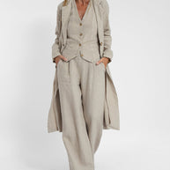 WW | Damen Elegantes 2-teiliges Leinenset