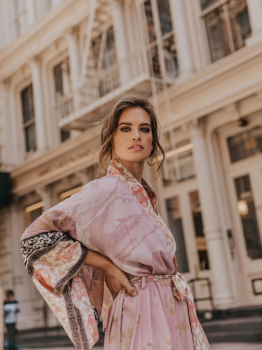 WW | Bedruckter, Vom Kimono Inspirierter, Stylischer Strandüberwurf