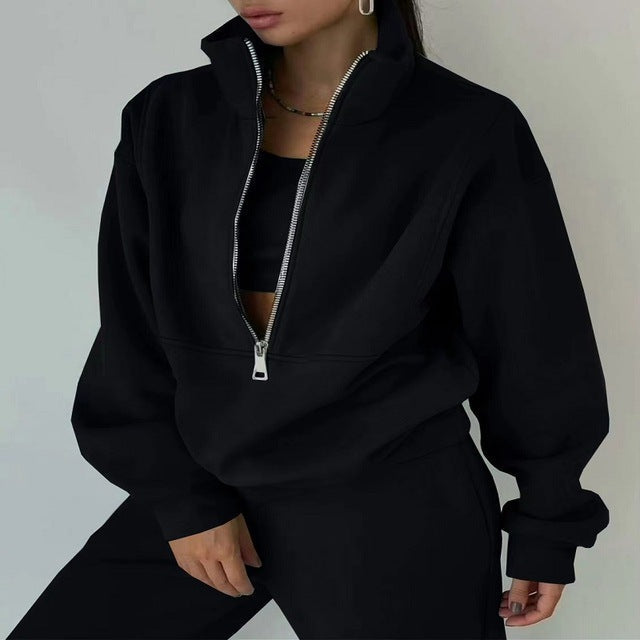 W&W Mode Sweatshirt und Hose für Damen bekleidung mit Reiß verschluss