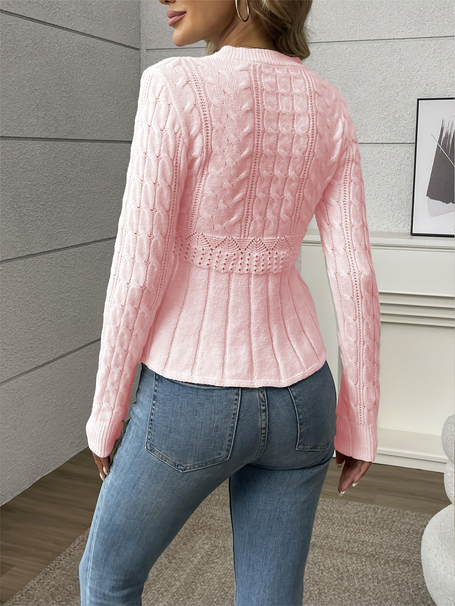 WW | Gestrickter Damenpullover - Luxus Strickmuster mit bequemem Schnitt