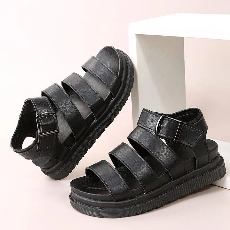 WW | Sandals with buckle and platform with open toes