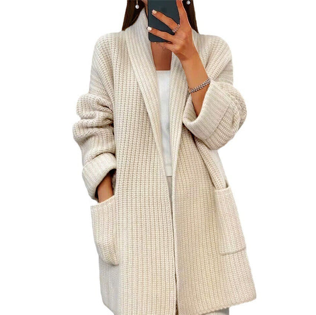 WW | Mantel Strickjacke Mit Breiten Taschen