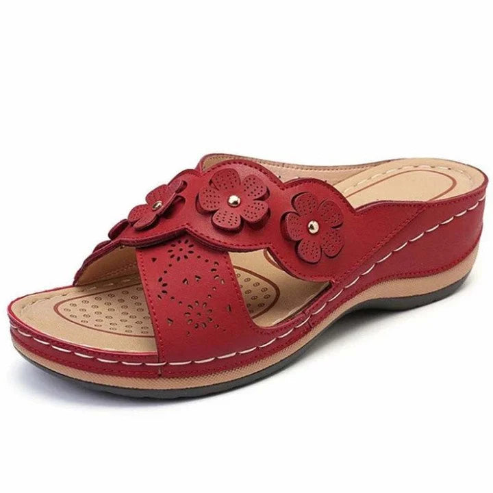 W&W Mode | Orthopädische Damen Sandale Mit Blumenmuster