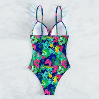 WW – Badeanzug mit Rüschen und Blumen