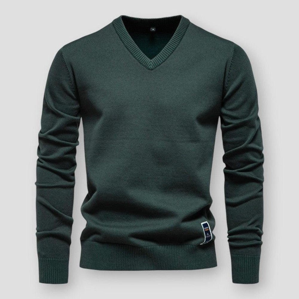 W&W Mode | Bequemer Herbstpullover mit V-Ausschnitt für Herren