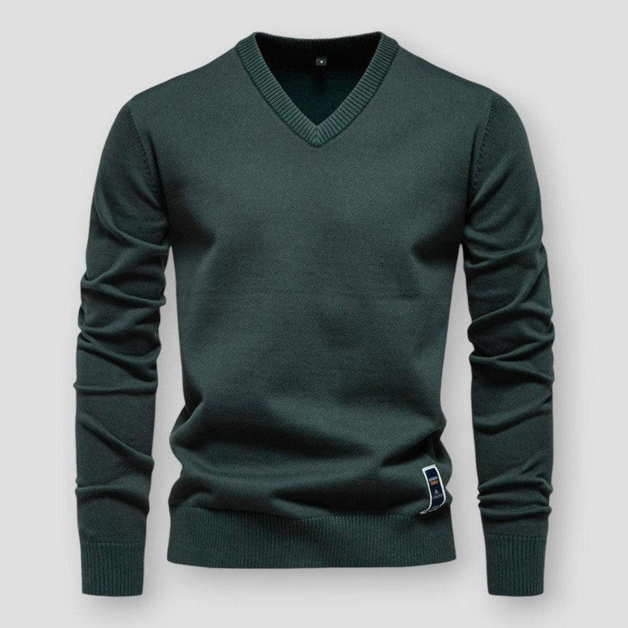 WW | Bequemer Herbstpullover mit V-Ausschnitt für Herren