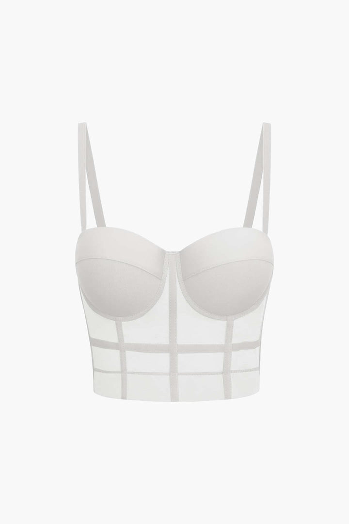 W&W Mode | Figurbetontes Bustier Top Mit Bügel Cups Und Transparenter Mesh Struktur
