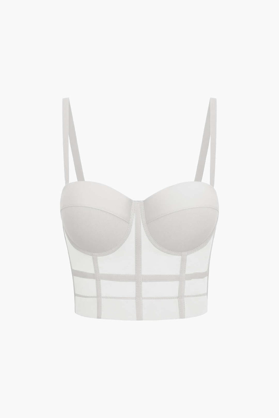 WW | Figurbetontes Bustier Top Mit Bügel Cups Und Transparenter Mesh Struktur