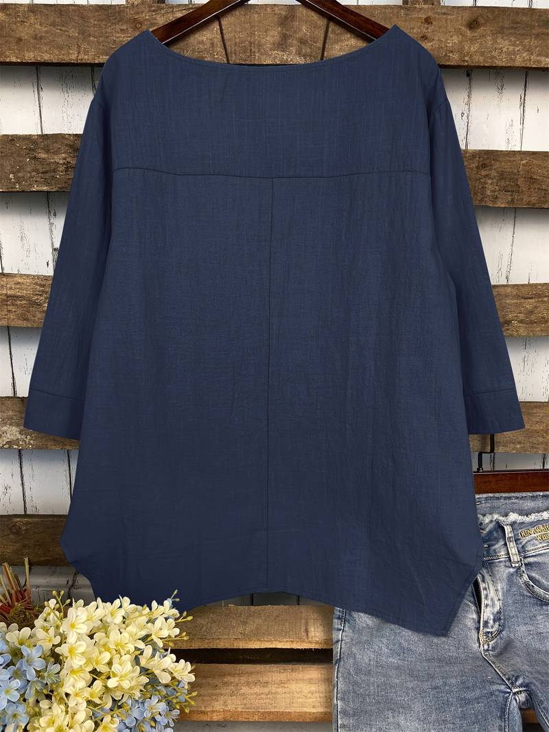 WW | Freizeitbluse mit Rundhalsausschnitt für Den Frühling