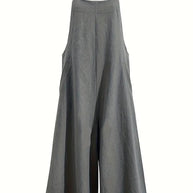 WW | Einfarbiger Leinen Vielseitiger Spaghetti Jumpsuit