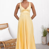 WW | Tucson Sunset Faltenrücken Elastisches Regenschirm-Maxikleid