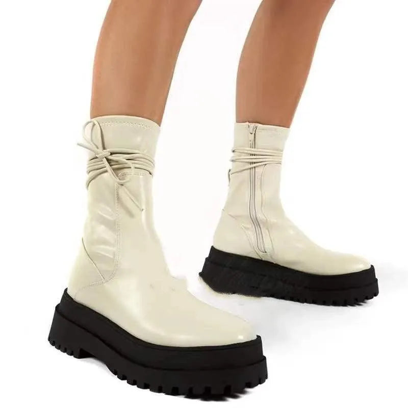 WW | Dame ankle boots with platform - Non-slip, trendy and super comfortable