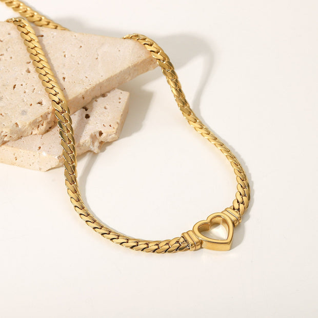 WW | Cuban Kette Herz Halskette