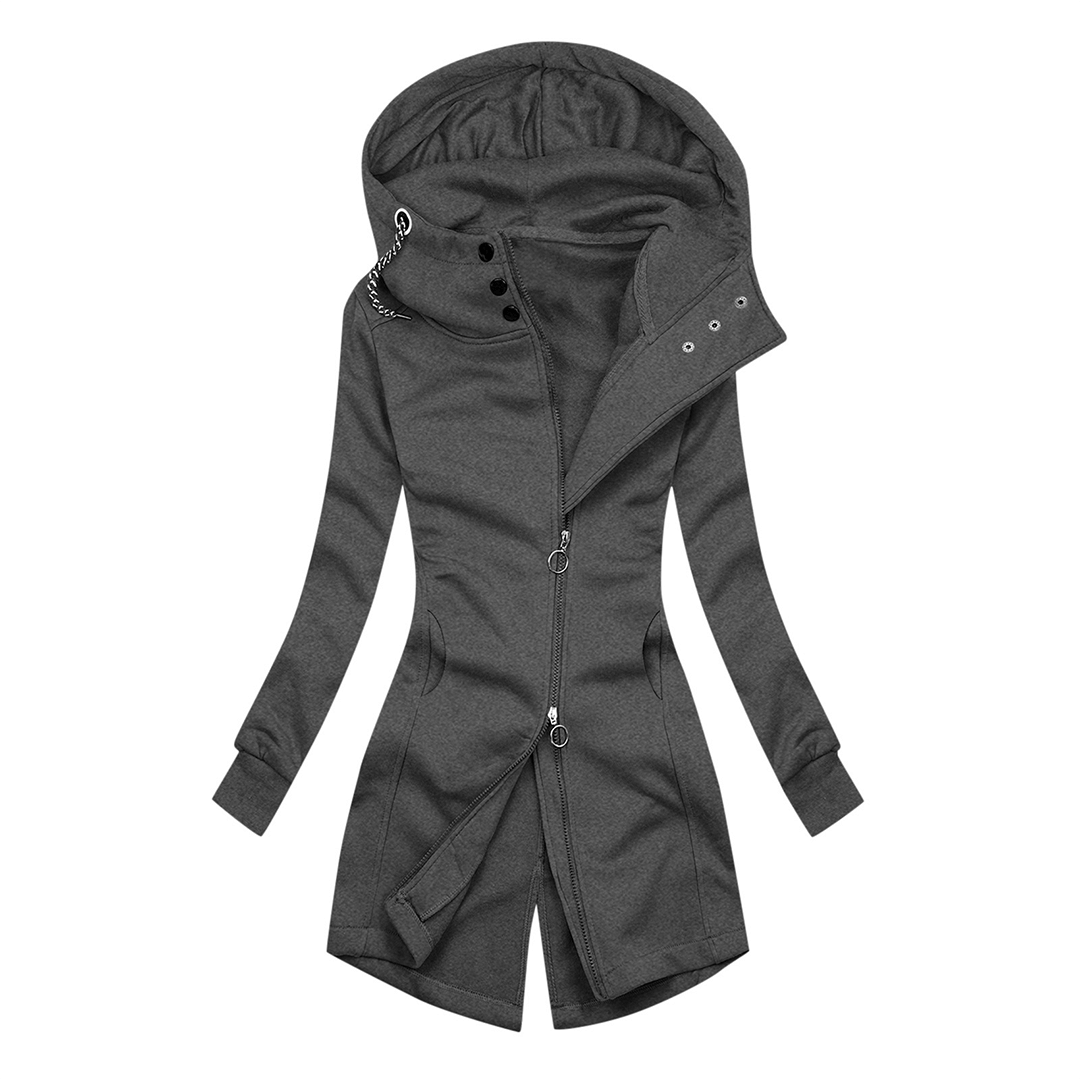 WW | Damen Slim Fit Hoodie mit hohem Kragen Jacke