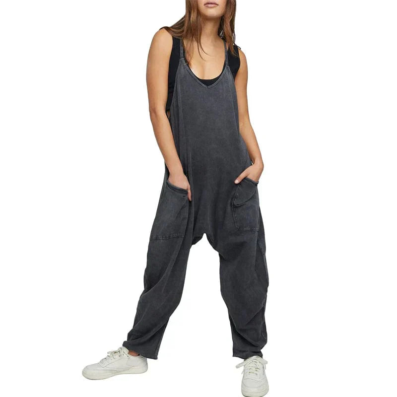 WW | Locker Weites Bein Ärmelloser Jumpsuit Für Damen