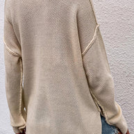 WW Solid Color Übergrößen V-Ausschnitt Pullover