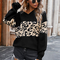 WW V-Ausschnitt Leopard Pullover