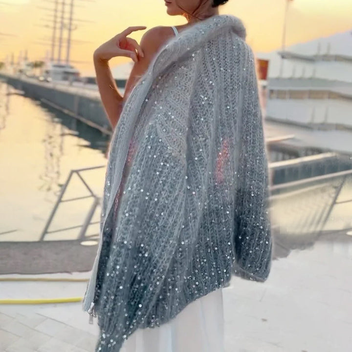 W&W Mode | Strickjacke mit Glitzerpailletten