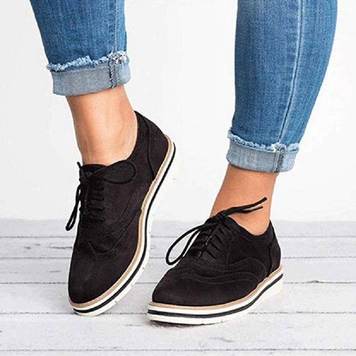 Damen Lederschuhe mit Schnürsenkeln