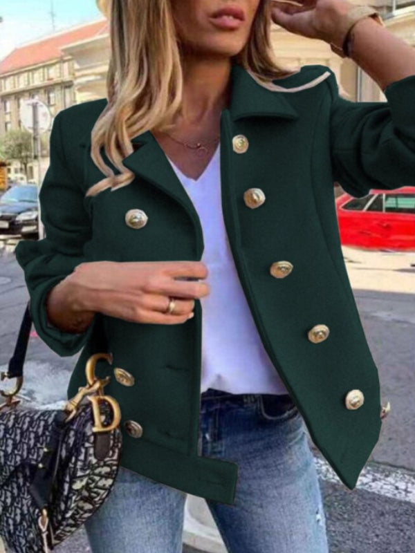 WW - Kurze Designer-Jacke mit goldenen Knöpfen