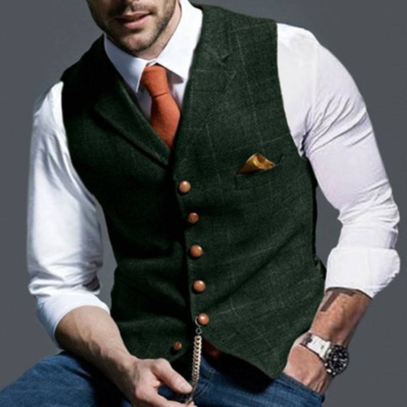 WW | Gilet Elegantes Leicht Kariertes Gilet